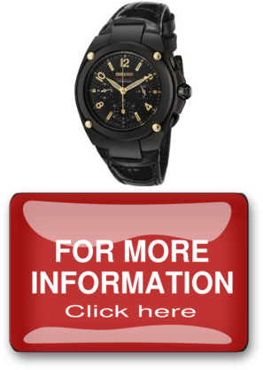 Products Seiko Womens SRW893 Sportura Chronograph Black Dial Black Leather Watch